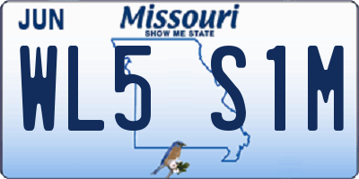 MO license plate WL5S1M