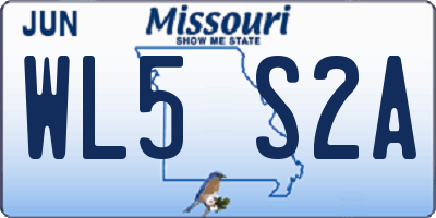 MO license plate WL5S2A