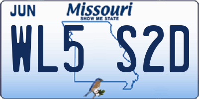 MO license plate WL5S2D