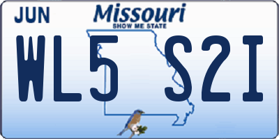 MO license plate WL5S2I