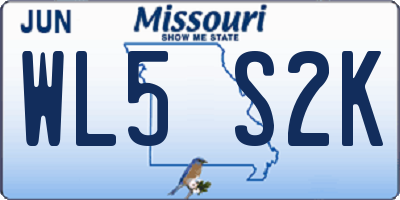 MO license plate WL5S2K
