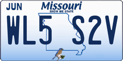 MO license plate WL5S2V