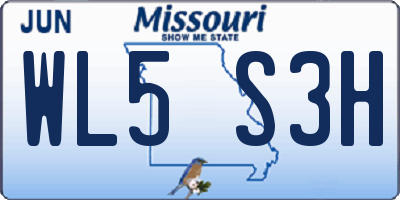 MO license plate WL5S3H