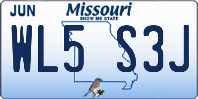 MO license plate WL5S3J