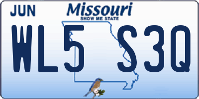 MO license plate WL5S3Q