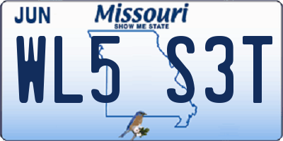 MO license plate WL5S3T