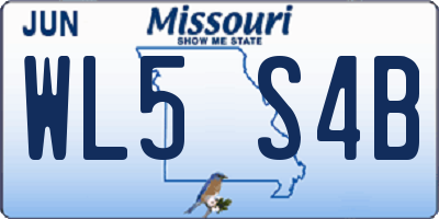 MO license plate WL5S4B