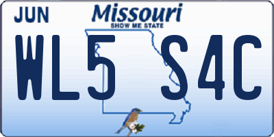 MO license plate WL5S4C