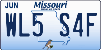 MO license plate WL5S4F