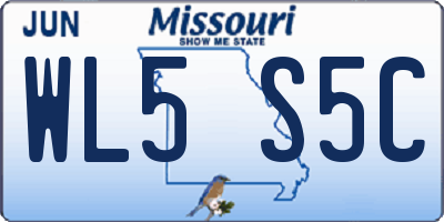 MO license plate WL5S5C