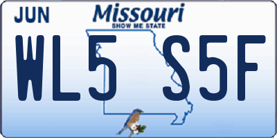 MO license plate WL5S5F