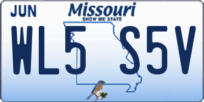 MO license plate WL5S5V