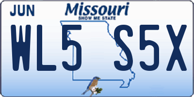 MO license plate WL5S5X