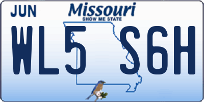 MO license plate WL5S6H