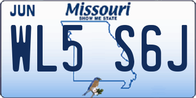 MO license plate WL5S6J