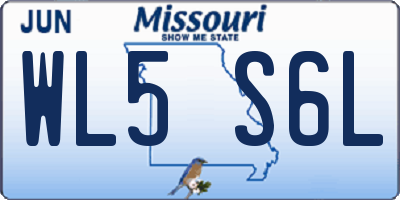 MO license plate WL5S6L
