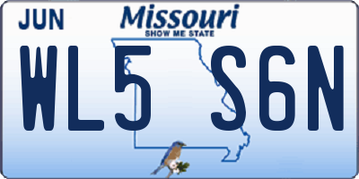 MO license plate WL5S6N