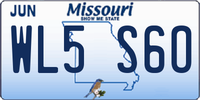 MO license plate WL5S6O