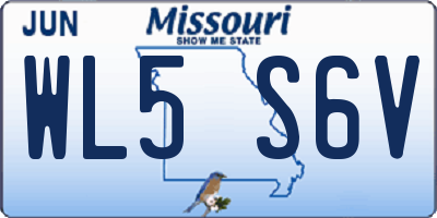 MO license plate WL5S6V