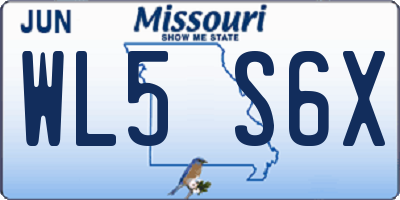 MO license plate WL5S6X