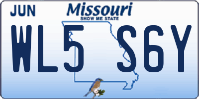 MO license plate WL5S6Y