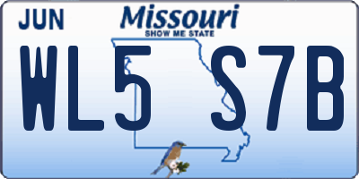 MO license plate WL5S7B