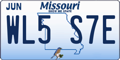 MO license plate WL5S7E