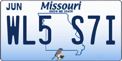 MO license plate WL5S7I