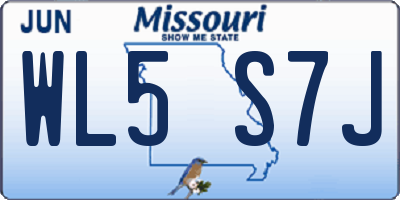 MO license plate WL5S7J