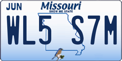 MO license plate WL5S7M