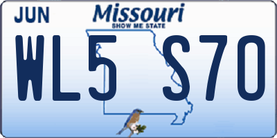 MO license plate WL5S7O