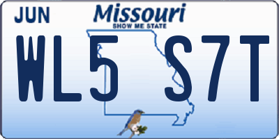 MO license plate WL5S7T