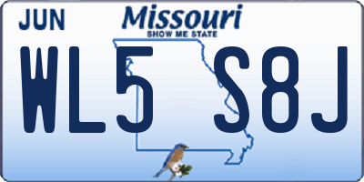 MO license plate WL5S8J