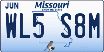 MO license plate WL5S8M