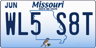 MO license plate WL5S8T