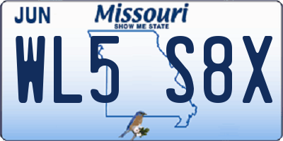 MO license plate WL5S8X