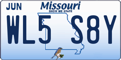 MO license plate WL5S8Y