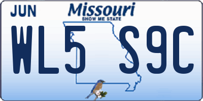 MO license plate WL5S9C