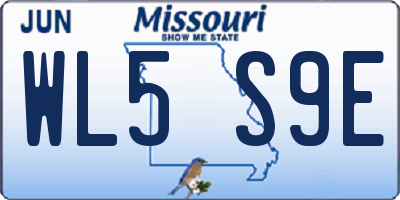 MO license plate WL5S9E