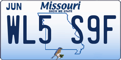 MO license plate WL5S9F