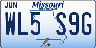 MO license plate WL5S9G