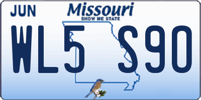 MO license plate WL5S9O