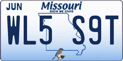 MO license plate WL5S9T