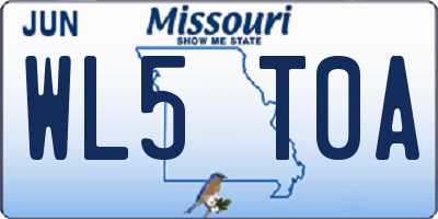 MO license plate WL5T0A