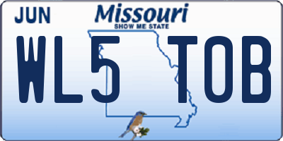 MO license plate WL5T0B