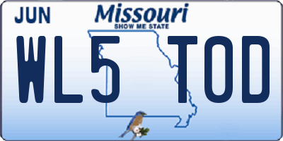 MO license plate WL5T0D