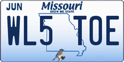 MO license plate WL5T0E