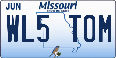 MO license plate WL5T0M