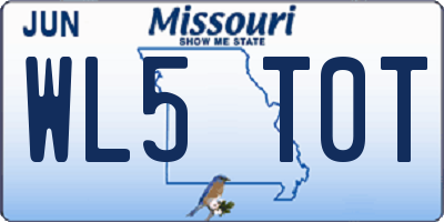 MO license plate WL5T0T