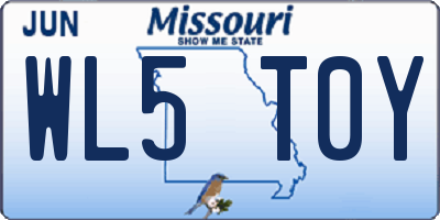MO license plate WL5T0Y